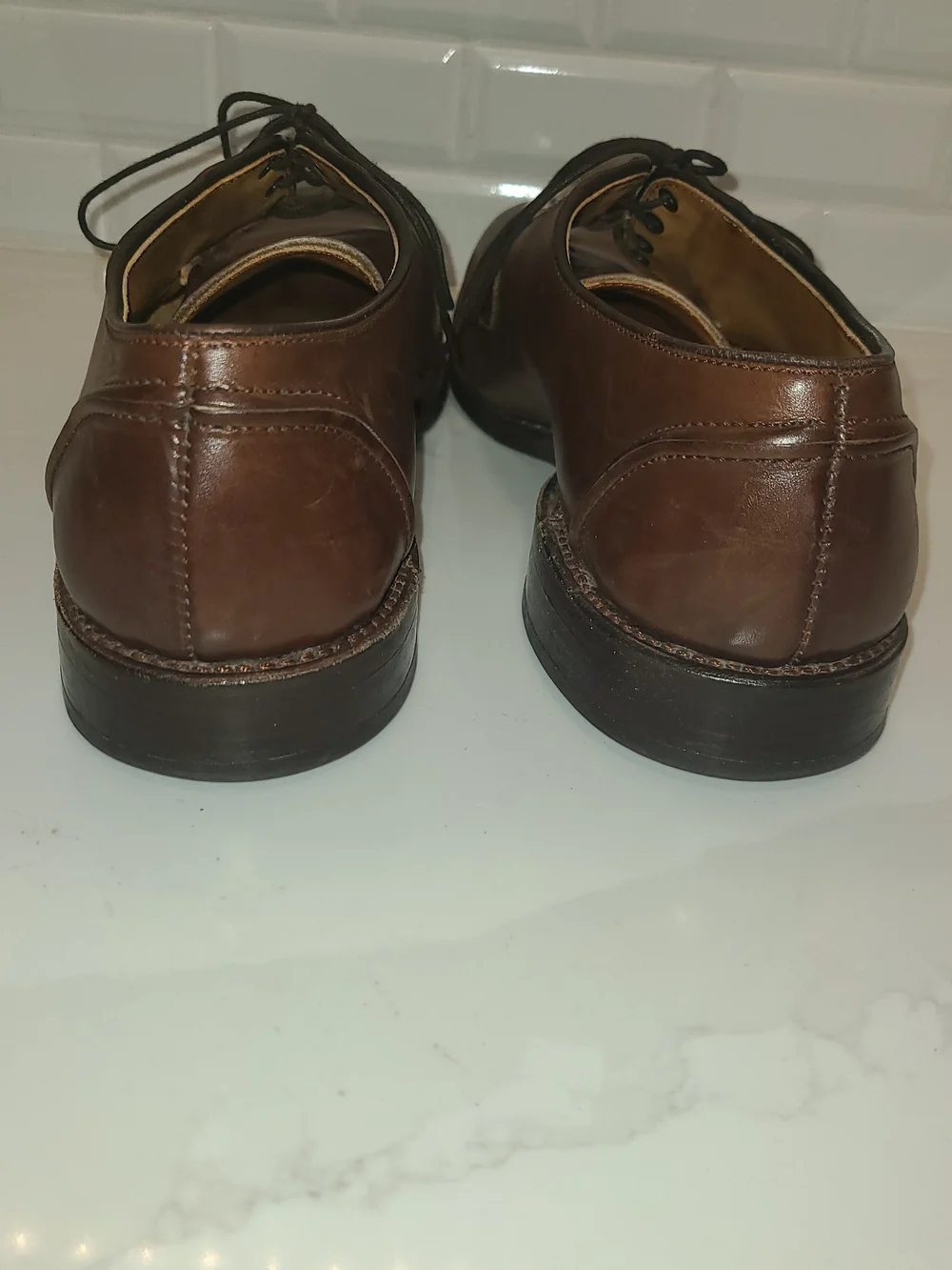 Men's Allen Edmonds Brown Leather Lace-Up Dress Shoes 10.5D
